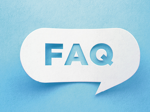 faq written white chat bubble on blue background